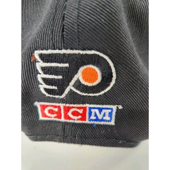 Vintage 80s 90s Philadelphia Flyers NHL CCM American Needle Snapback Hat Black - Picture 7 of 11